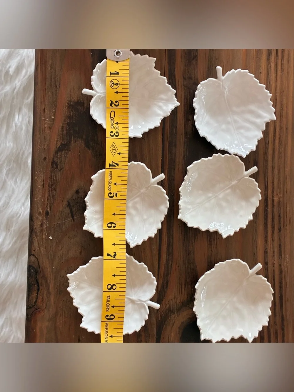 Vintage KPM White Leaf-Shaped Ceramic Serving Plates Set